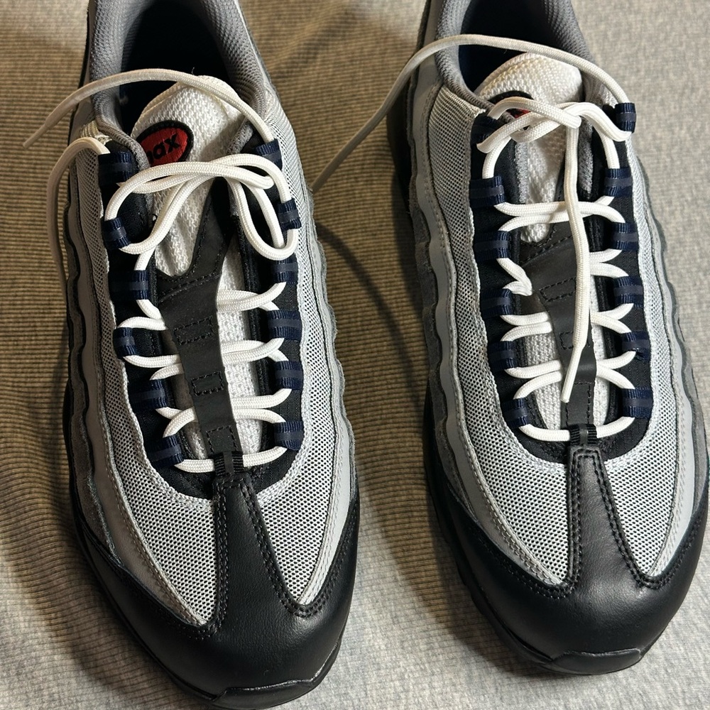 Nike Airmax 95 Black and Gray with a small pop of red DM0011007 Mens Sneakers